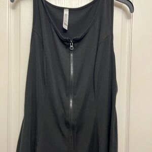 Black Sleeveless Zip-Front Top